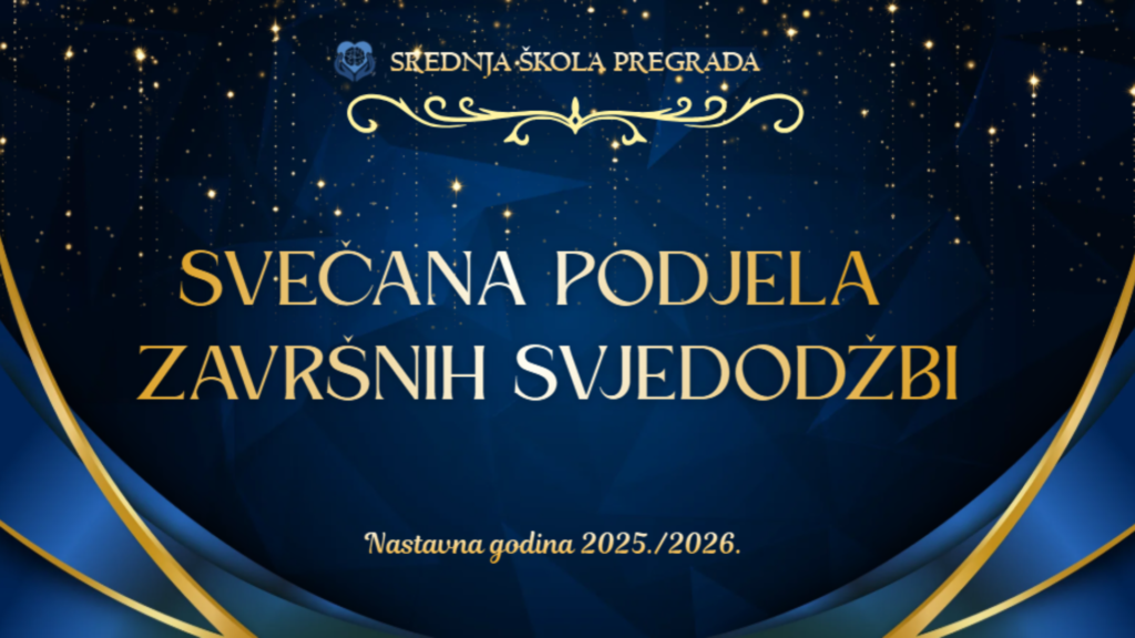 U svečanom ozračju održana je dodjela završnih svjedodžbi učenicima završnih razreda generacije 2025./2026., čime je obilježen završetak jednog važnog životnog poglavlja naših maturanata.